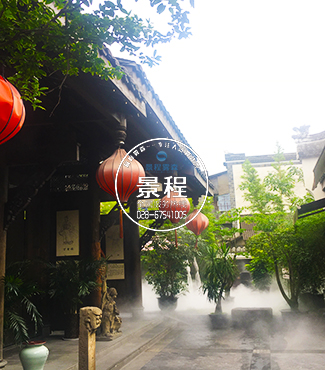 復古景觀噴霧效果 戶外人造噴霧景觀,人造霧降溫加濕效果